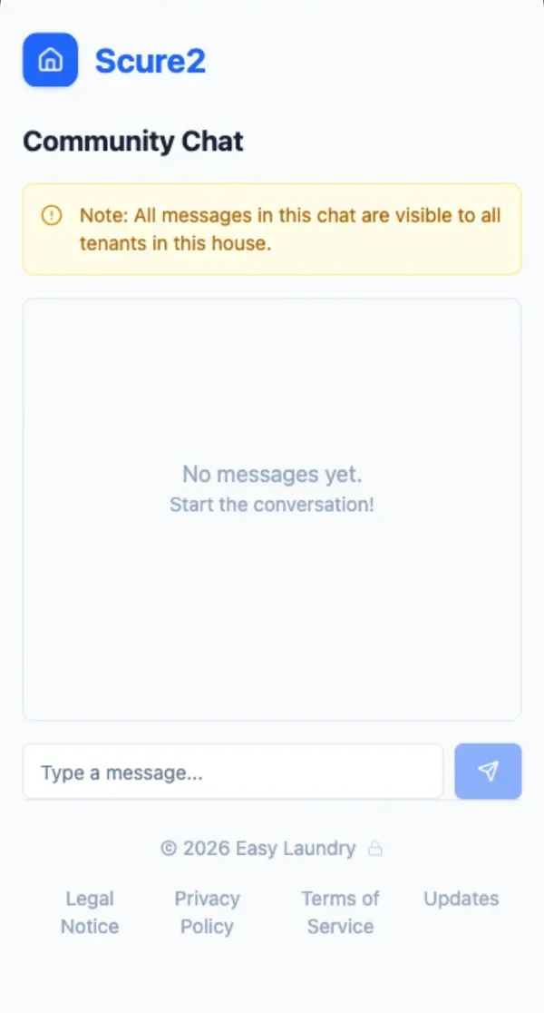 EasyLaundry community chat for the building